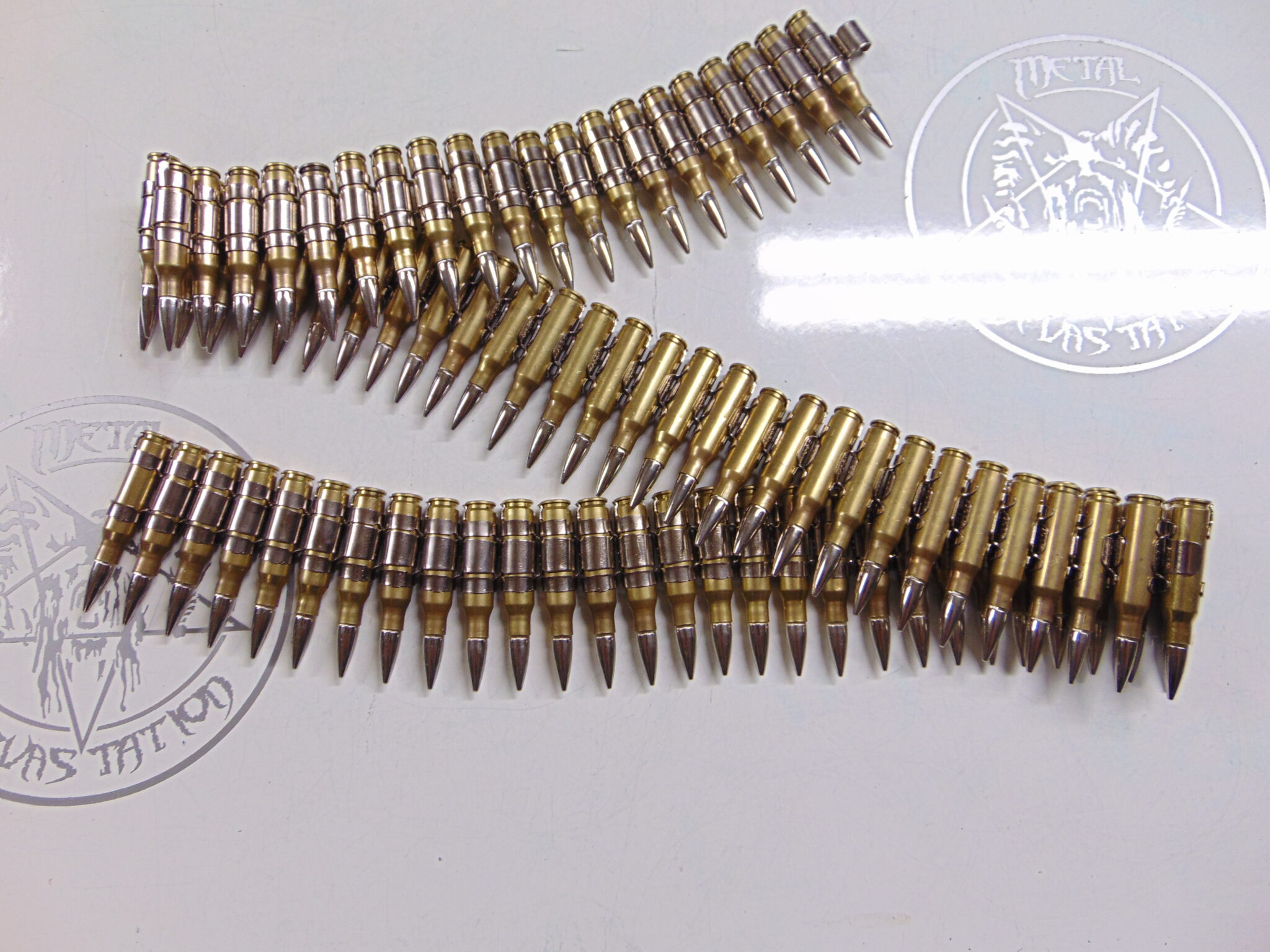 Nickel Shell Bullets Belt with Nickel Tips
