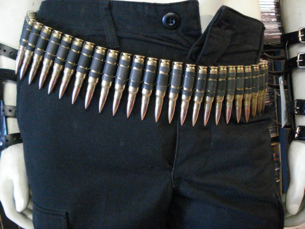 M60 Bullet Belt - Full Brass Black Link (PUNK METAL) 002