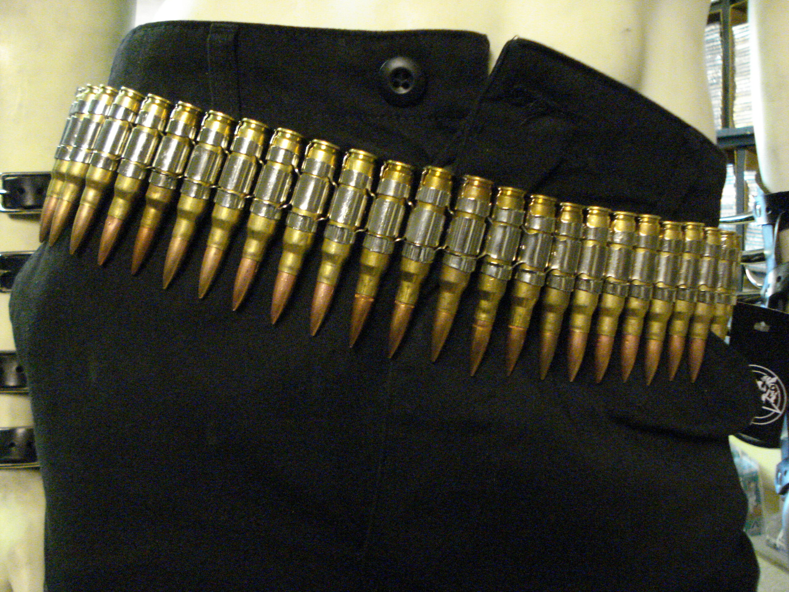M60 Bullet Belt Full Brass Nickle Link Brutal Metal 007 Metal Devastation
