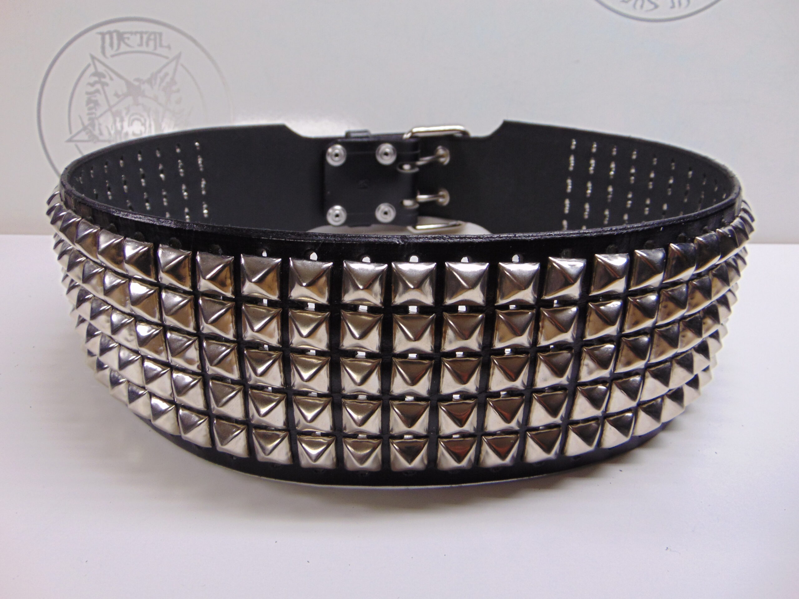 Old School Silver Pyramid Studded Leather Belt – Genuine Leather, 2” Wide, Sex Pistols Vibe
