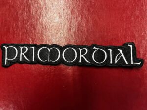 PRIMORDIAL...  Embroidered Patch  (folk black)    Ireland  4437