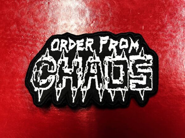 ORDER FROM CHAOS...  Embroidered Patch  (black death)    U.S.A   4353