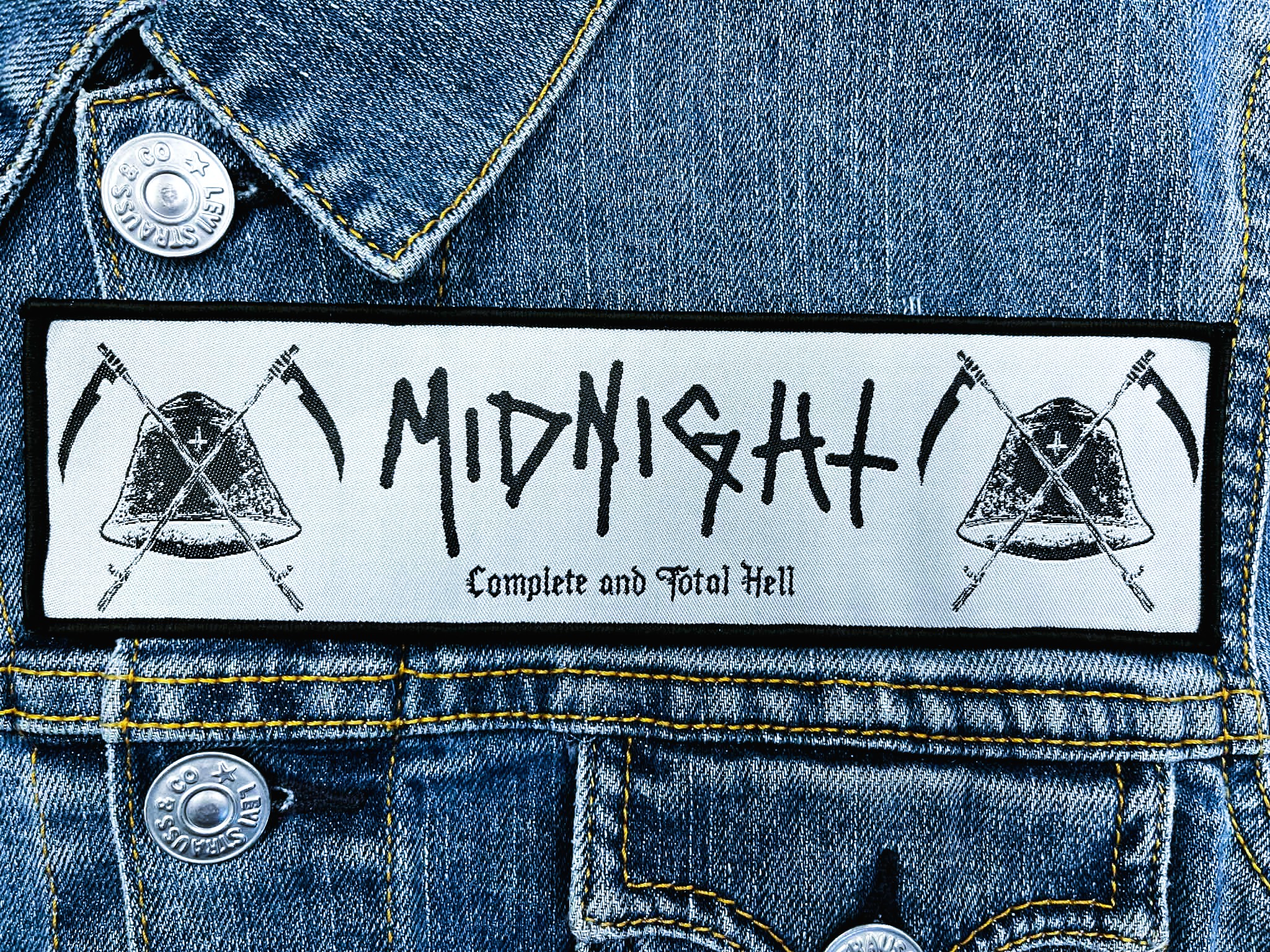 MIDNIGHT... Woven Patch (black n roll) U.S.A 2635