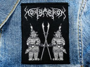 HOLYARROW...  Official Woven Patch  (black metal)   China  (613)