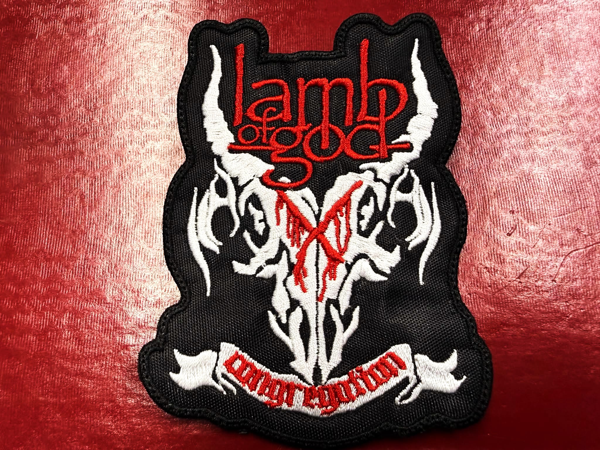 LAMB OF GOD... Embroidered Patch (groove metal) U.S.A 1732*